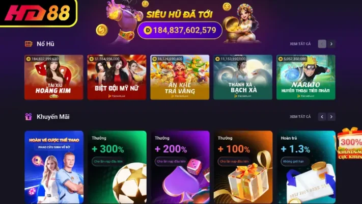 Sức hút đặc biệt từ nhà cái HD88