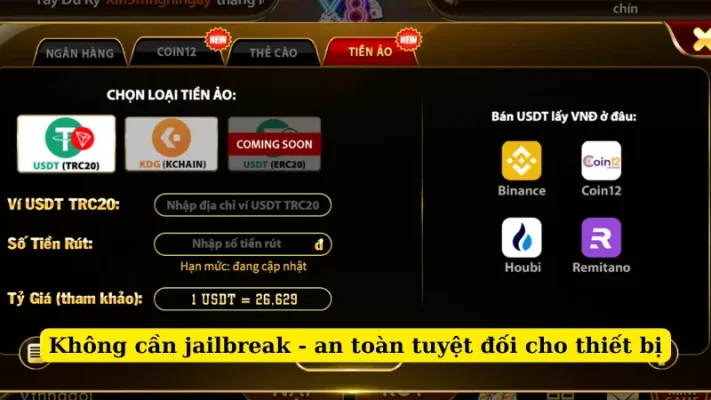 Không cần jailbreak - an toàn tuyệt đối cho thiết bị